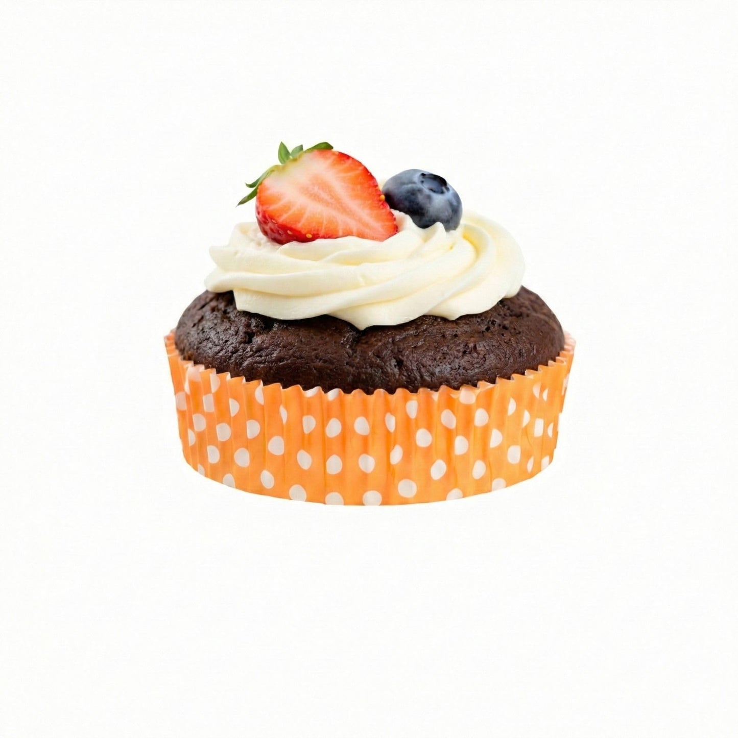 Restaurantware Panificio 4 Ounce Baking Cups 200 Ridged Cupcake Liners - Oven-Ready Freezable Orange Paper Muffin Cases Disposable Polka-Dotted For Wedding Parties Baby Showers