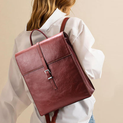 BOYATU Leather Backpack Purse for Women: Business Work Bags for Men - Luxury Designer Handbags for Classic, Brown