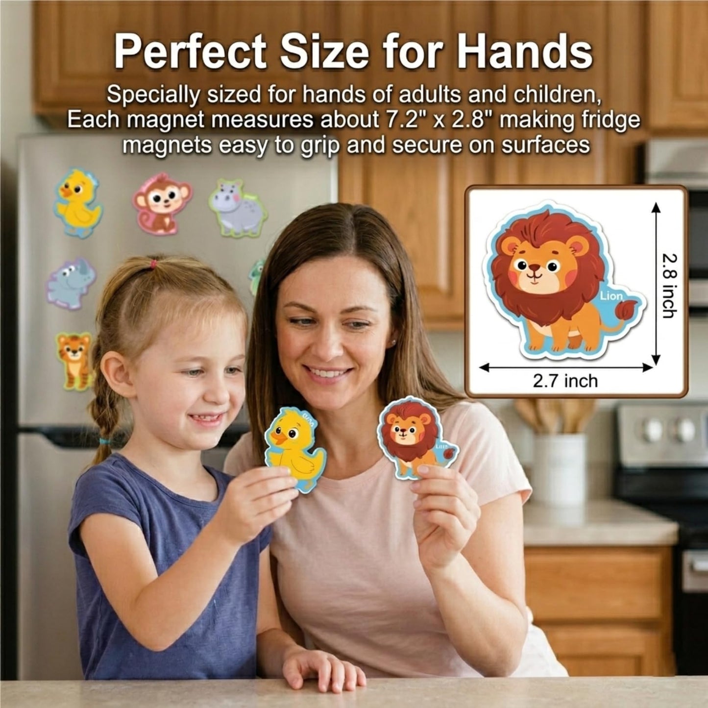 Fridge Magnets,43Pcs Farm Animals Cute Magnets for Refrigerator Whiteboard,Full Back Magnet Animal Magnets Gifts for Girls and Boys