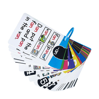 Phonics Flashcards for Early Learning with Pictures & Words, Vocabulary Building Cards Preschool Educational Tool Educational Flashcards