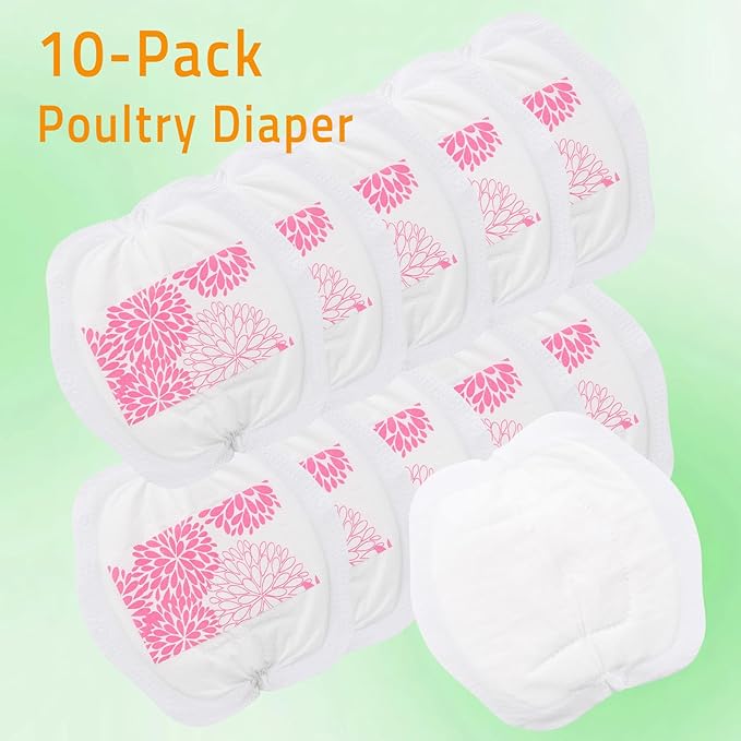 Adjustable Chicken Harness Diaper (5.4ft Leash) – Breathable & Washable Secure Training for Hens, Ducks & Chicks | Outdoor Walking & Discipline Solution