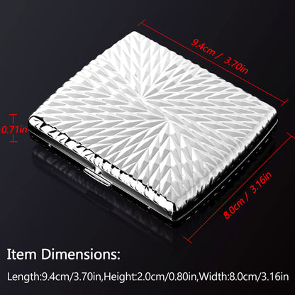 Goshentech Embossed Fashion case,Holds 18-20 85mm King Size,Showing The concave Seniority,Metal Holder case,Gift Box Packaging(Chrome Plated)