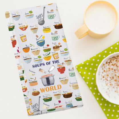 G2TUP Soups Kitchen Towels Soup Dish Towels Soup Themed Towel Soups of The World Gift (SOUPS of The)