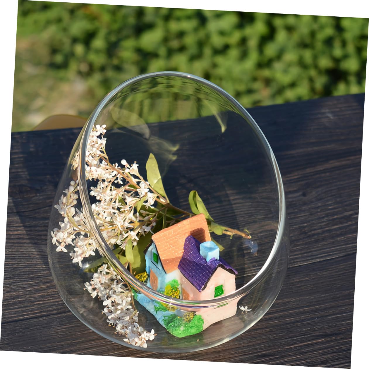 ULDIGI Ecological Glass Bottle Micro Landscape Terrarium Vase 3pcs Set Slant Cut Glass Bottle Decoration for Desk Home Office Plant Display