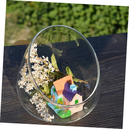 ULDIGI Ecological Glass Bottle Micro Landscape Terrarium Vase 3pcs Set Slant Cut Glass Bottle Decoration for Desk Home Office Plant Display