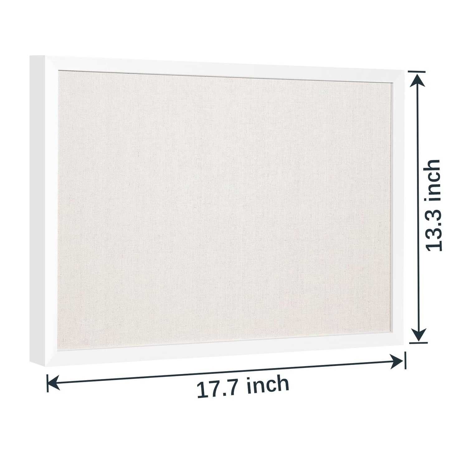OWLKELA 13.3"x17.7" inch Bulletin Board with Linen, White Wood Style Frame, with 10 Pushpins, Linen Cork Board, Ideal for School, Home & Office