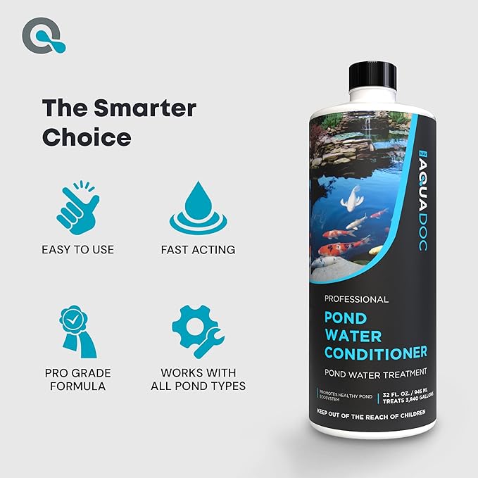 AquaDoc Fish Pond Water Conditioner - 32oz - Pond Dechlorinator for Outdoor Ponds - Made in USA