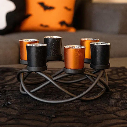 Seraphic Halloween Decorations for Indoor Table Centerpieces, Orange/Black