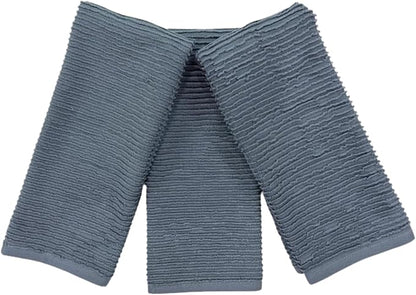 Serafina Home Slate Blue Gray Grey Kitchen Hand Dish Towels: Oversized 28" x 18"