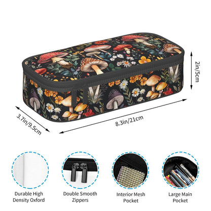 Geoocii Mushroom Large Capacity Pencil Case Organizer Pencil Pouch Stationery With Zipper School Supplies Pencil Bag For Girls Boys Teens Adult Office
