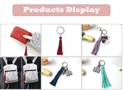 Assorted Leather Keychain Tassels for Jewelry Making 20pcs 4.3 inch Silver Faux Leather Tassels for Bead Keychain Wristlet DIY Bag Charms Cellphone Straps Key Ring Bracelet Supplies & Accessories
