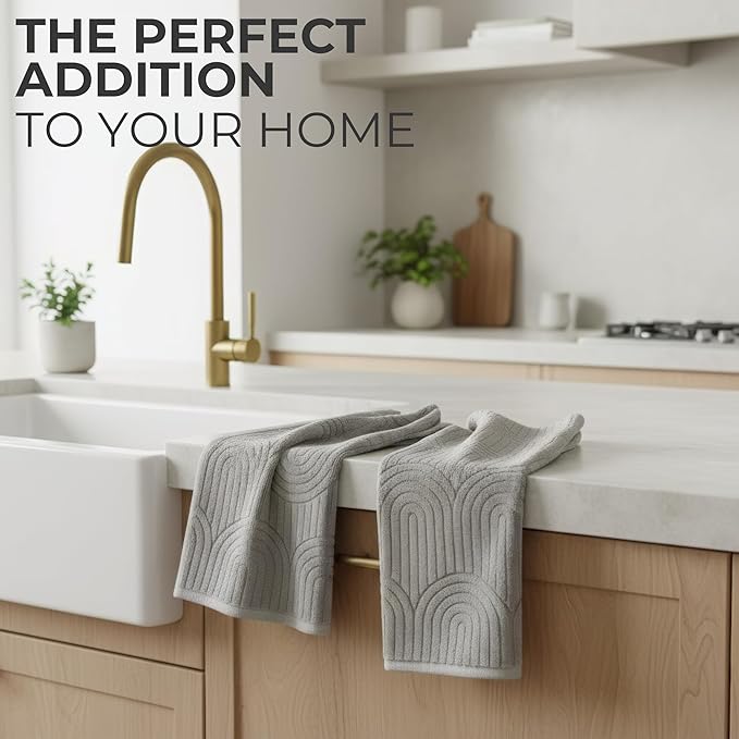 KIBAGA Decorative Hand Towels for Your Bathroom Or Kitchen – Luxurious Set of 2