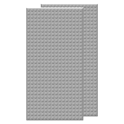 EKIND 2 PCS Classic 5" x 10" Building Baseplates, Compatible with Major Brands Toy Bricks, Encourage Logic & Creativity Through Play, Ideal STEM Activities for Children (Gray)