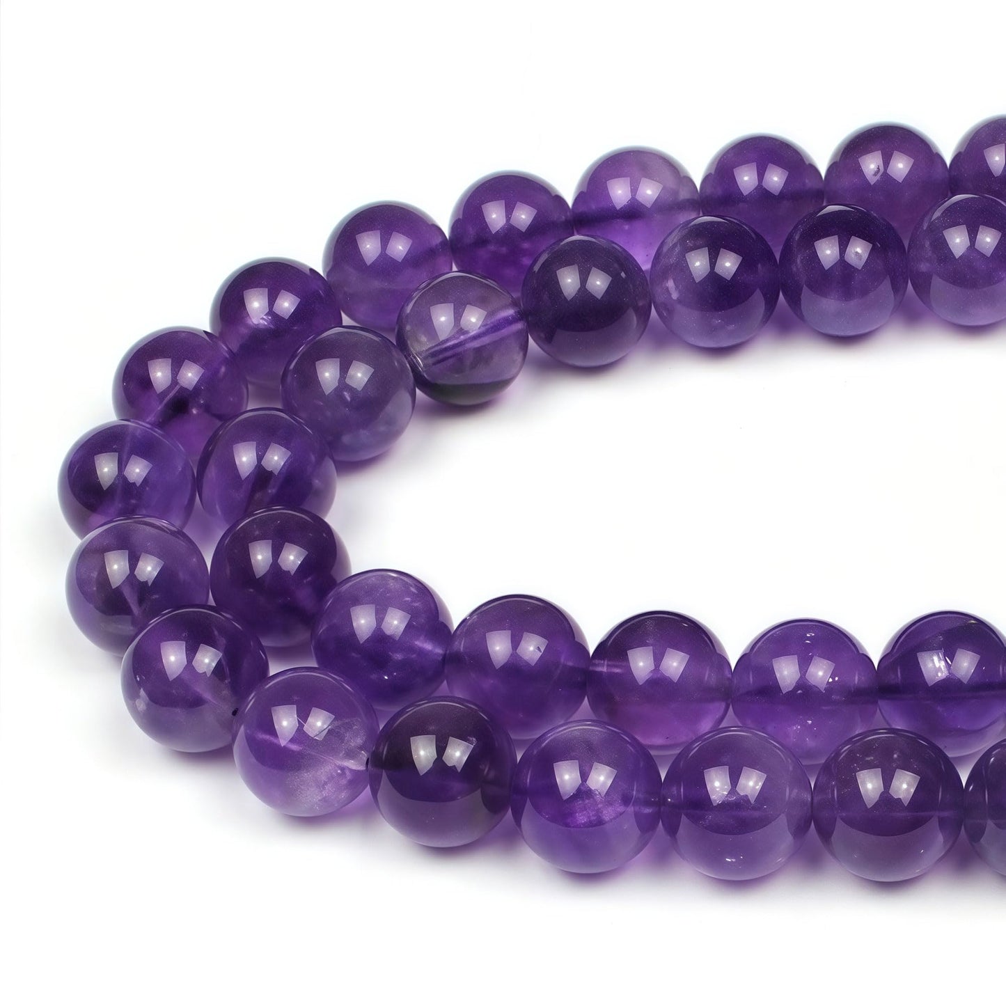 MJDCB 5A Natural South Africa Amethyst Gemstone Round Stone Beads for Jewelry Making DIY Bracelet Necklace (8mm)