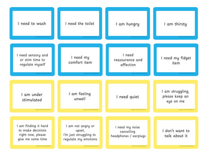 Plastic Communication Cards for ADHD and Autism, Special Needs Communication Aid for Non Verbal Adults and Children, Speech Delay Flash Cards