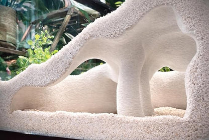 Aquarium & Terrarium Corner Underground Cave – Faux Mangrove Root Hideout for Betta, Corydoras, Shrimp, Geckos & Snakes – Natural-Look Tank Decor in Textured Root Style (Bone, 7.5"x7.5"x4")