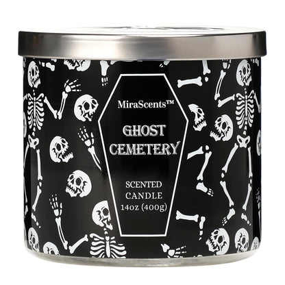 Halloween Candle, Halloween Scented Candle, Ghost Cemetery Candles, Large 3 Wicks Candles, Natural Soy Wax,Gifts for Women,14oz