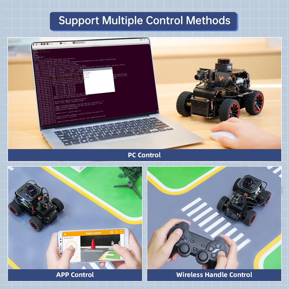 LewanSoul ROS2 Robot Car for Raspberry Pi 5 Programmable AI Vision Smart Robot Kit Ackermann Chassis, Lidar SLAM Mapping Navigation Path Planning Autonomous Driving, MentorPi A1 Without RPi