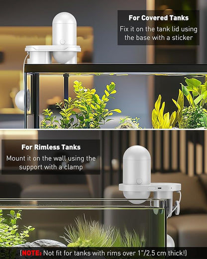 Pawfly WiFi Automatic Fish Feeder for Aquariums, Smart Auto Fish Food Dispenser with App Control 2.5 K HD Video & Timer, 230 mL Vacation Feeder for Powder Pellets & Small Pillars, USB Powered