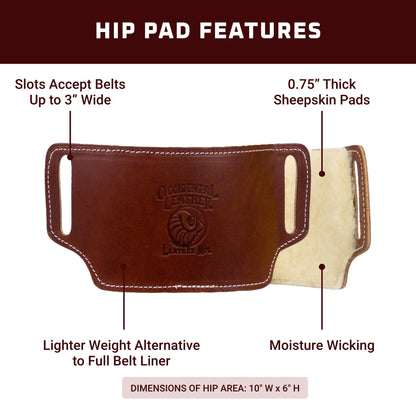 Occidental Leather Hip Pads with Sheepskin - Made in USA