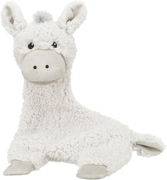 TRIXIE Be Eco Elenor The Donkey Plush and Crinkle Dog Toy for All Dogs, 16" No Stuffing with Squeaker Toy, 94% Recycle Material