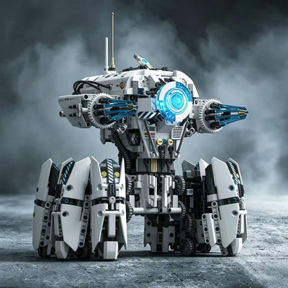 MOQIDI Programmable Hexapod Robot Technic Building Kit, STEM Sci-Fi War Machine Six-Legged Robot with Dual Control, App & Remote Control, Light-Up Cyber Technic Mecha Sets for Boys Ages 8–12 (1406 PCS