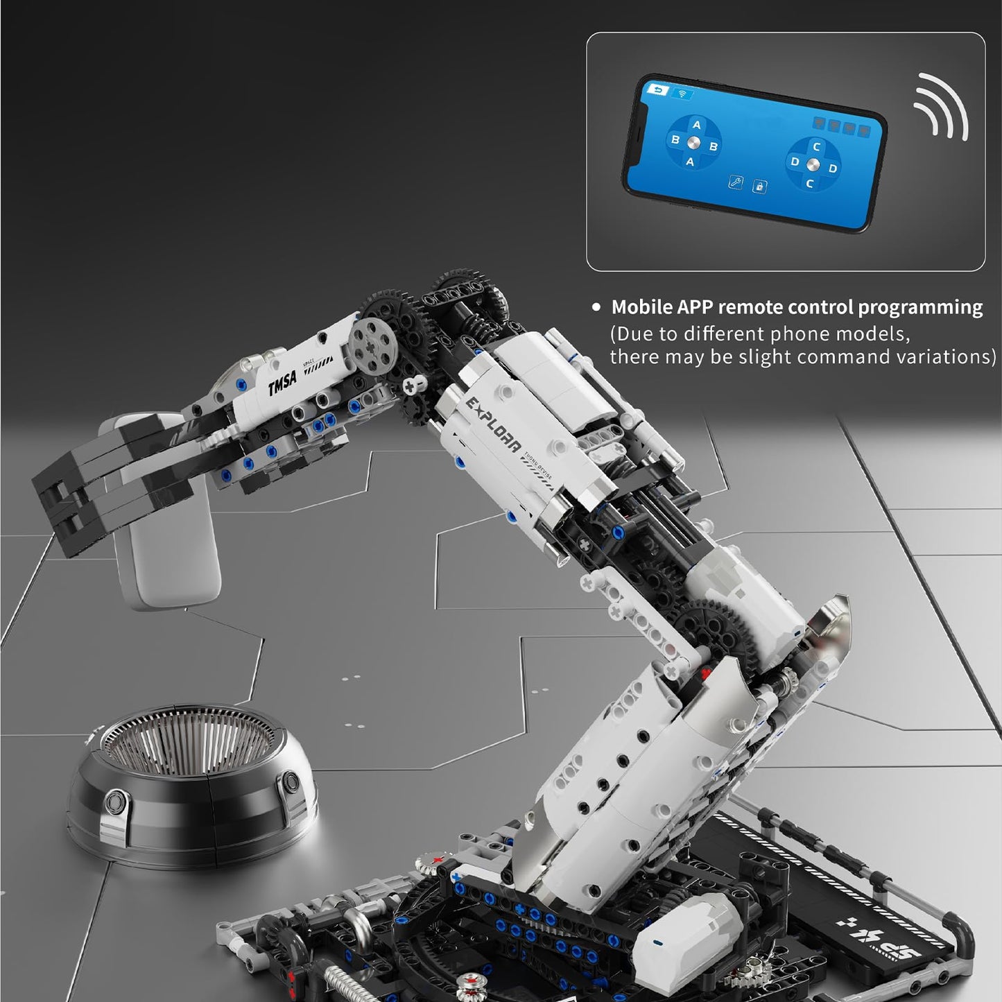 Robotic Arm Building Blocks Set, Programmable Stem Toys for Ages 8-13, Technic Coding Robot Toys for Kidults, 1029 Pcs Educational Projects for School, APP & Remote Control with Rechargeable Battery