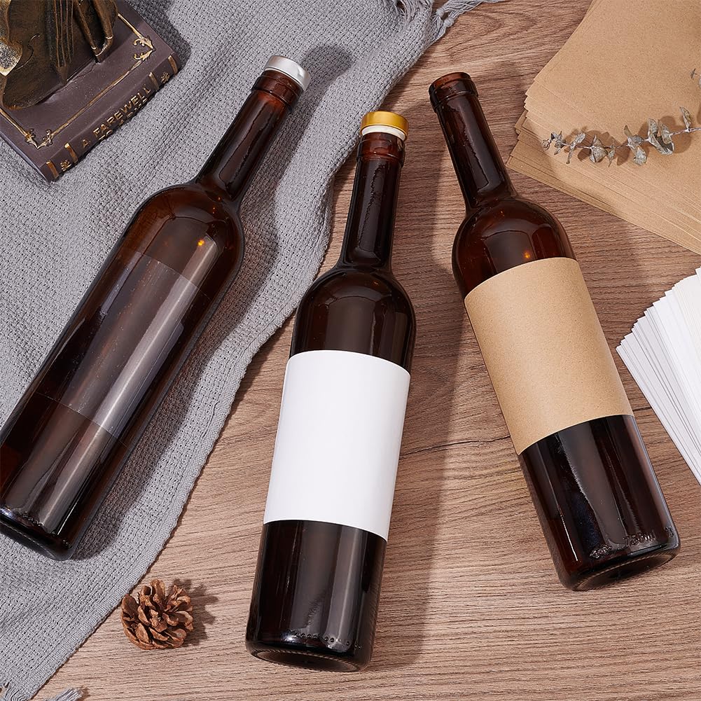 PH PandaHall 20 Sheet/80pcs Adhesive Wine Bottle Labels Custom Wine Label Stickers 3.9×4.9" White Blank Label Stickers Bottle Label Covers for Wine Wedding Engagement Anniversary Cocktail Party