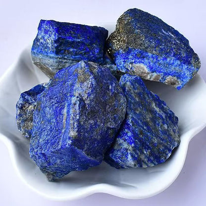 2PCS Natural Raw Stone Healing Crystals Bulk Healing Gemstones for Reiki Tumbling Fountain Rocks Meditation Garden Home Decor (Lapis Lazuli)