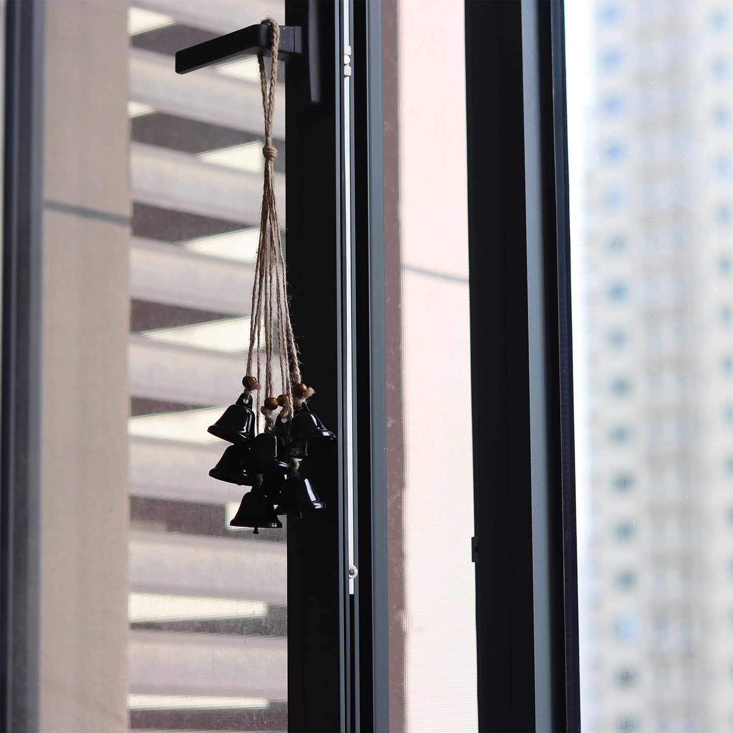 Hanging Witch Bells for Door,2 Pc Halloween Door Bells Hanger Christmas Bells for Witchy Home Decor 8 Black Bells Witchcraft Supplies