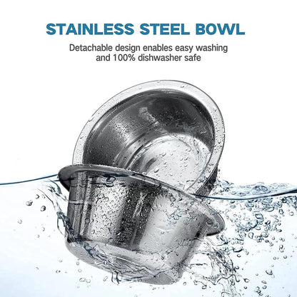 All for Paws Height Adjustable Cat Elevated Bowls Stainless Steel Dog Food Water Bowls, Height Adjustable Cat Feeder Mess Proof Pet Feeding Bowls for Small to Large Size Cats