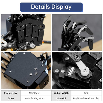 Robot Hand Five Fingers Solely Movement Bionic Robot Mechanical Arm DIY - Left Hand with Servo Tester
