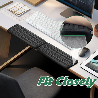 Tiiyee L-Shaped Desk Elbow Pad, Memory Foam Desk Edge Cushion, Ergonomic Elbow Rest, Keyboard Wrist Rest Comfort Support Padding Separate Design for Computer Gaming Home Office Extended Work Typing
