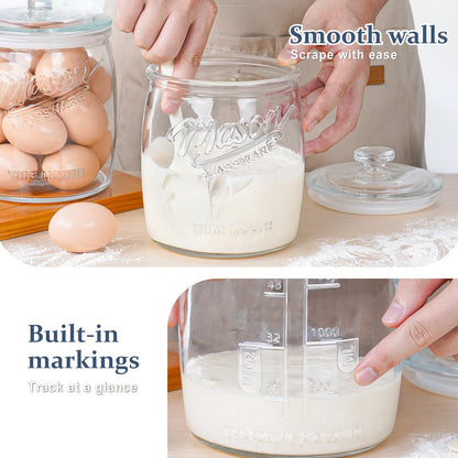 2 Pack Cookie Jar, 1/2 Gallon Glass Storage Containers with Airtight Lids, Wide Mouth Food Jars & Canisters for Kitchen, Pantry, Apothecary, Flour, Sugar, Sourdough Starter, Dog Treat, Half Gallon
