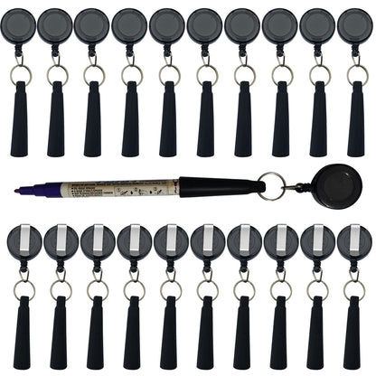 XILAOTOU 20 PCS Pencil Holder, Ideal Grip for Markers & Carpenter Pencils-Heavy Duty Retractable Pull Pen with anti-lost pen cord