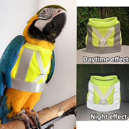 Pet Parrot Bird Harness and Leash, Adjustable Training Design Anti-Bite, Bird Nylon Rope for Parrots, Waterproof and Reflective, Suitable for Macaw Cockatoo Cockatiel Lovebird Conure African Grey (S)