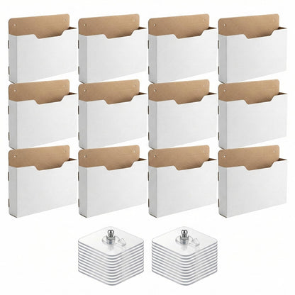 AXYCXIN 12 Pack Wall Mount File Holder, Mail File Organizer, Mail Paper Orgnization Hanging File Holder for Office, School, Storage Organization