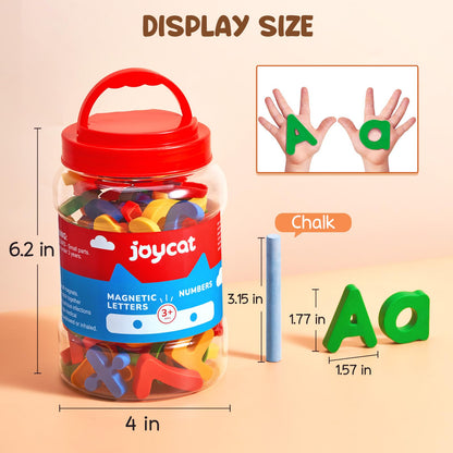 JoyCat 78 Pieces Magnetic Letters Numbers Alphabet Fridge Magnets ABC 123 Preschool Educational Learning Plastic Colorful Toy Set Uppercase Lowercase Math Symbols for Toddlers Kids 3+