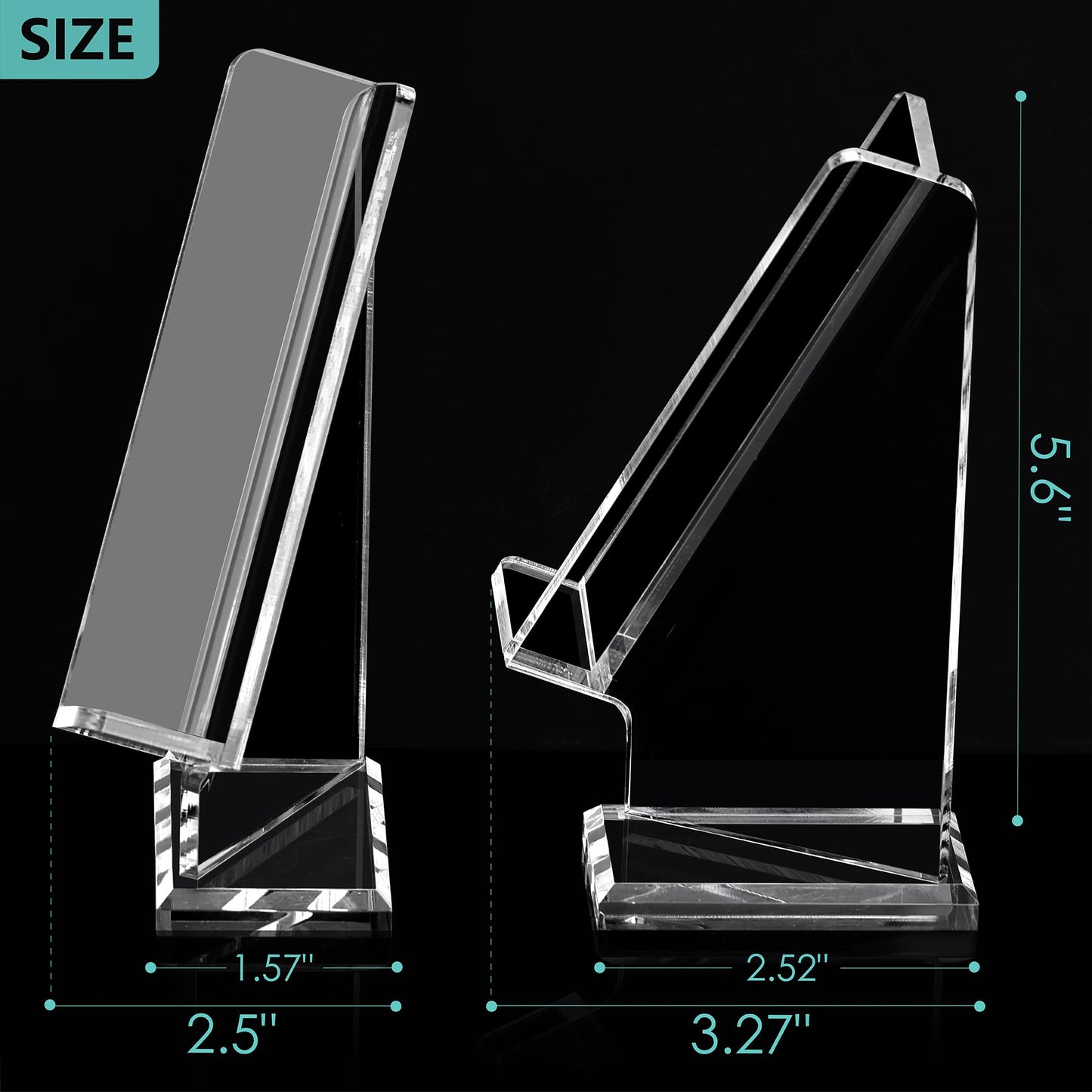 SANRUI Acrylic Pen Holder Desktop Display, Vertical Fountain Pen Pencil Stand Ballpoint Showholder, Clear Makeup Brush Rack, Paintbrush Drying Support Organizer Desk for Exhibitions,Office,Store Use