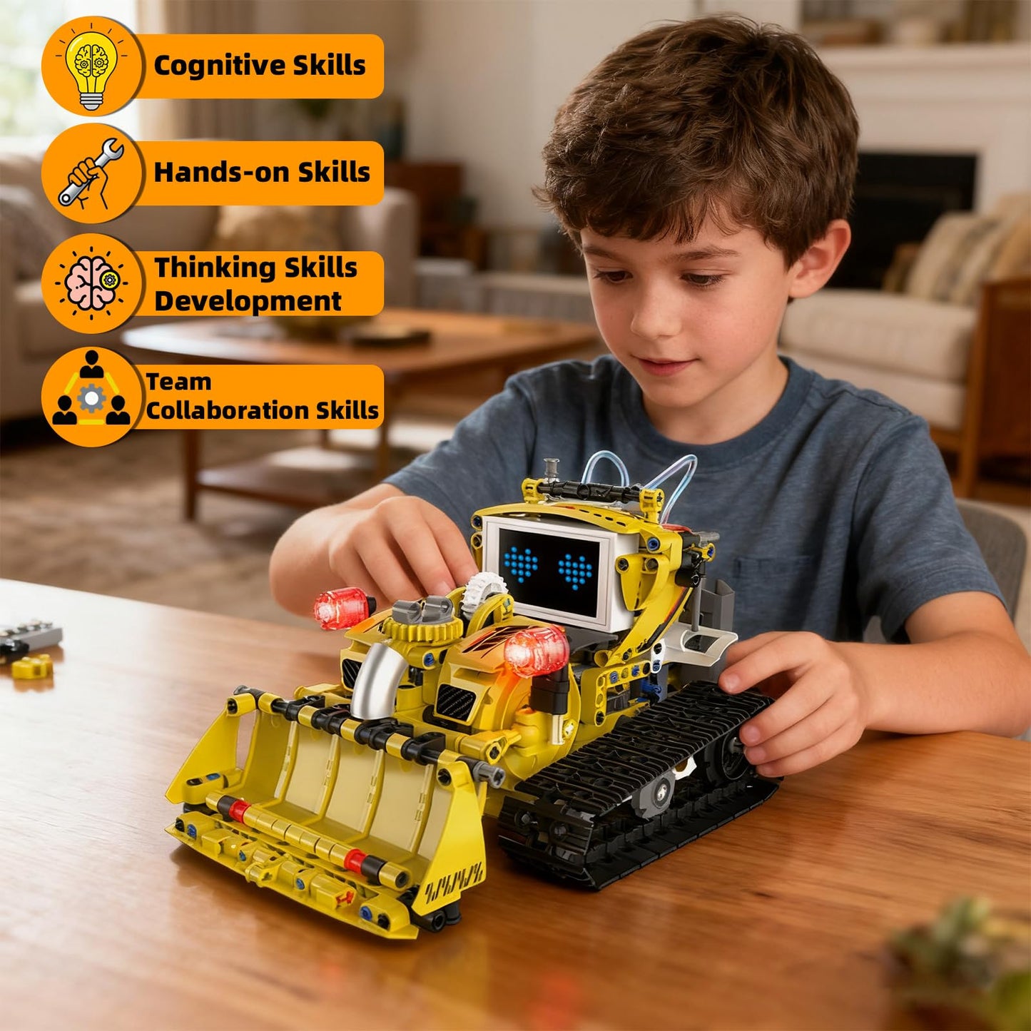 Suplanet 5 in 1 STEM Robot Building Kit, Programmable RC Truck Set, APP & Remote Control with LED Display, Engineering Technic Educational Construction Toy Gift for Kids Ages 8-14 Boys (660 PCS)