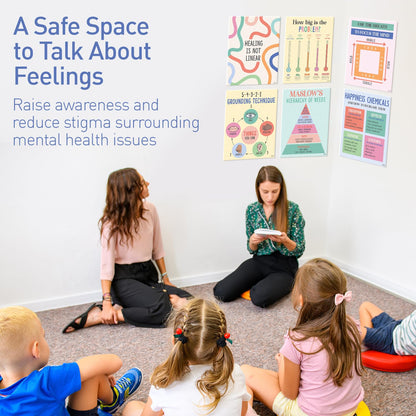 S&O Mental Health Posters for Office & School - Therapy Office Decor - Counseling and Awareness Wall Art Decorations - Growth Mindset Inspirational Quotes - Classroom Academy Counselor Supplies - 10PC