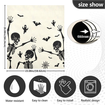 Halloween Skeleton Dishwasher Magnet Cover Panel,Skull Ghost Magnetic Dishwasher Covers Refrigerator Sticker Decal Halloween Decorative Washing Machine Cover for Home Kitchen,23x26in