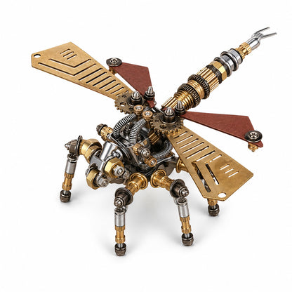 Adult 3D Metal Puzzle, Punk Insect Model Set, 3D Mechanical Insect Building Block Puzzle, Fun DIY Assembly, high-end Men's Gift. (Metal Dragonfly)