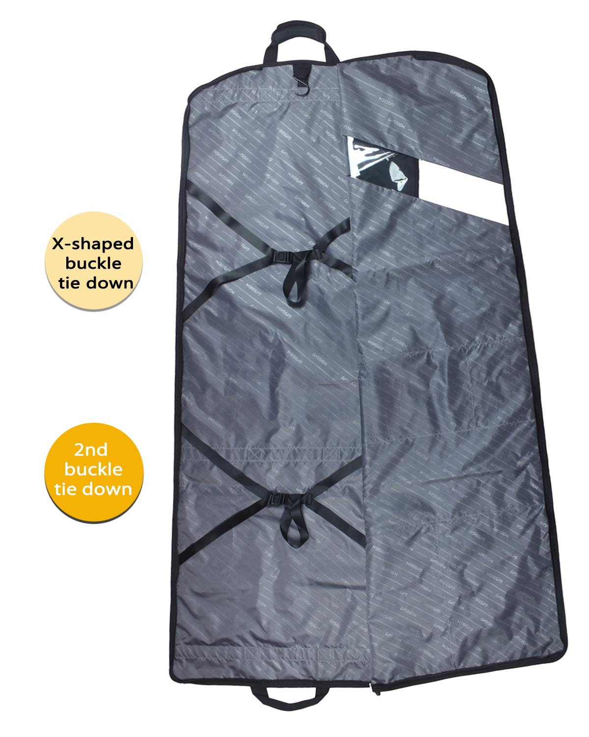 66'' Tri-fold Extra Long Dress Garment Bag, Premium & Breathable Tear-resistant Hanging Suit Cover for Travel and Storage