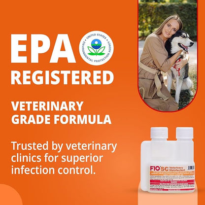 F10 SC Concentrated Veterinary Disinfectant for Kennels, Litter Box, Cage, Terrariums, Habitats, Vet Practices - 100 ml (3.4oz)