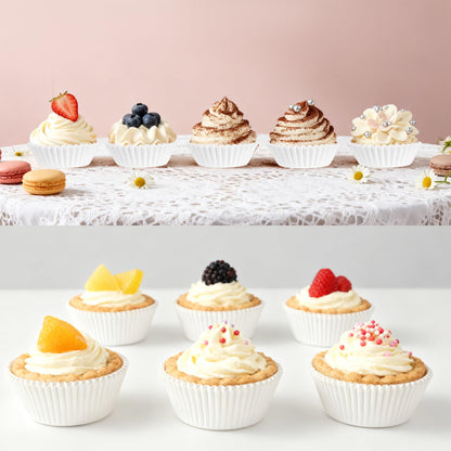 CHENZEM 1000 Count White Paper Cupcake Liners, Standard Size 2 Inch, Unbleached Baking Cups for Muffins and Cupcakes (White, 2 Inch)