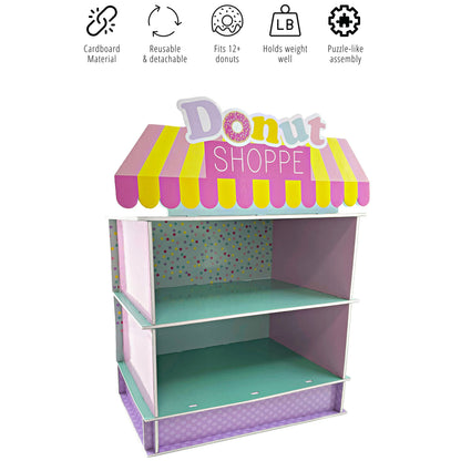 2 Tier Donut Stand for Donut Birthday Party Supplies & Decorations, Cupcake Stand Dessert Table Centerpiece Decor by 4E's Novelty