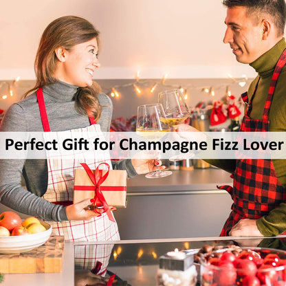 HYZ 2-Pack Champagne Stoppers with Built-in Vacuum Pump, Black
