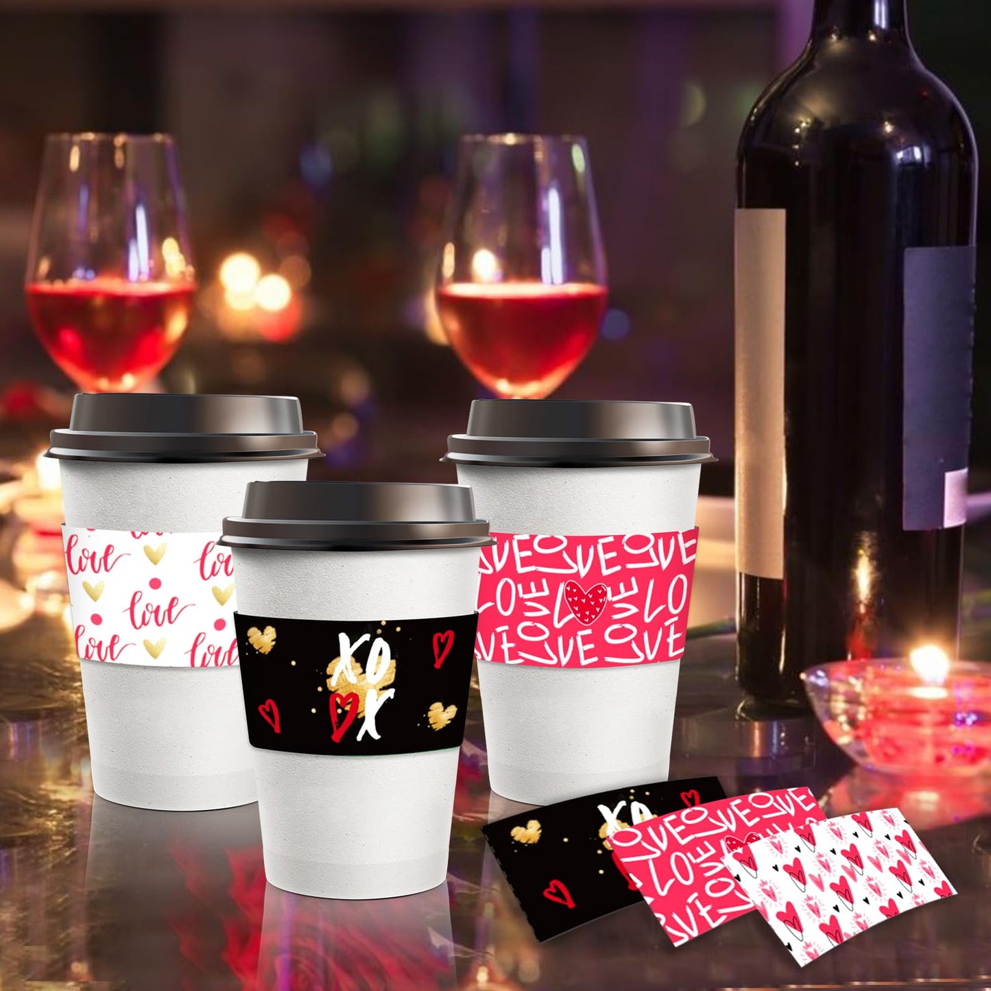 L7HWDP 24PCS Cups Sleeves Disposable Hot Chocolate Sleeves Tea Cups for Hot Drinks Party Cups