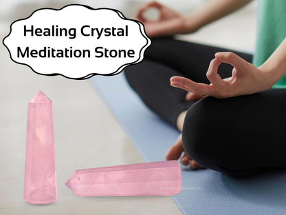 Amazing Gemstone Rose Quartz Crystal Towers - Natural Healing Crystal Point Obelisk for Reiki Healing and Crystal Grid (3" to 4" INCH)